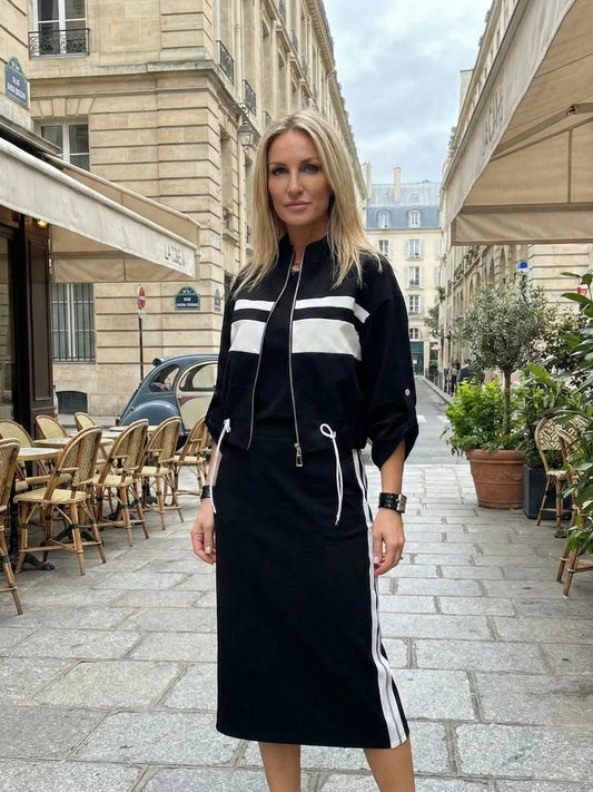 Conjunto Chaqueta y vestido de cuello alto